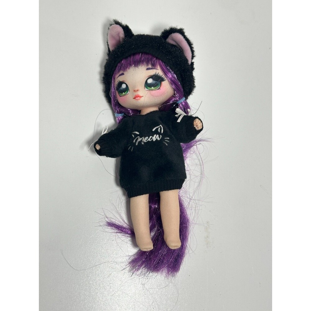 Na Na Na Surprise Tuesday Meow Doll Kitty Cat Purple Hair Green Eyes 7.5"